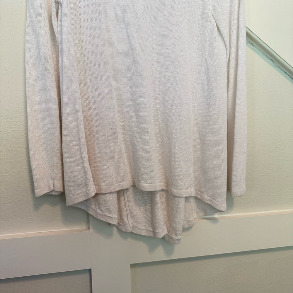 Eileen Fisher 100% Organic Linen White Long Sleeves Top size XS/TP - Picture 3 of 8